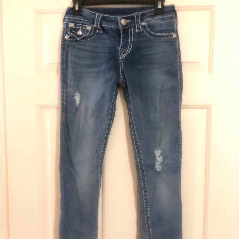 True Religion Distressed Super Skinny Jeans 26